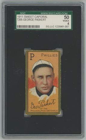 1911 T205 Sweet Caporal George Paskert SGC 4 VGEX