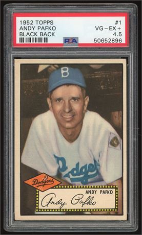 1952 Topps #1 Andy Pafko Black Back PSA 4.5 VGEX+