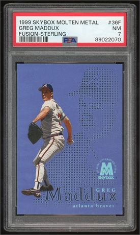 1999 Skybox Molten Metal Greg Maddux Fusion Sterling 273/500 PSA 7 NM