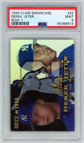 1999 Flair Showcase #22 Derek Jeter Row 1 PSA 9 MINT
