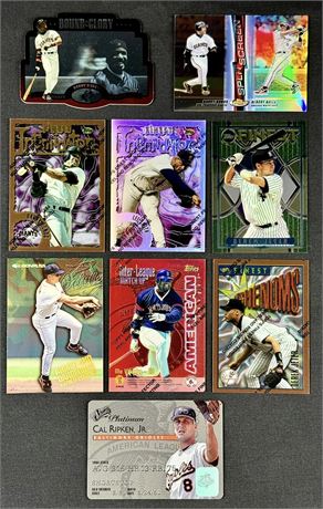 1990s Topps/Upper Deck Baseball Lot (9) w/ Stars and Refractors