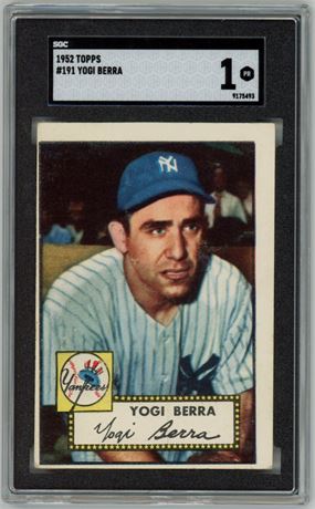 1952 Topps #191 Yogi Berra SGC 1 POOR