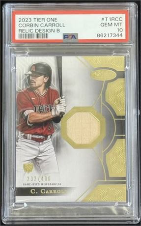 2023 Tier One Corbin Carroll RC Relic Design B 232/400 PSA 10 GEM MINT