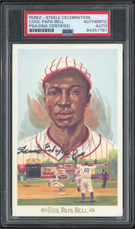 Perez-Steele Celebration Cool Papa Bell Auto PSA Authentic Auto
