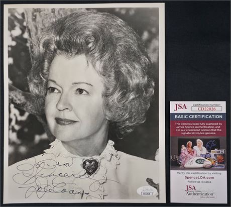 Dale Evans (2nd wife of Roy Rogers) Signed 8x10 Photo JSA