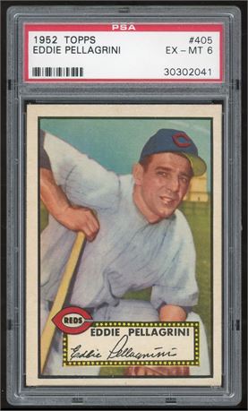 1952 Topps #405 Eddie Pellagrini Hi# PSA 6 EXMT