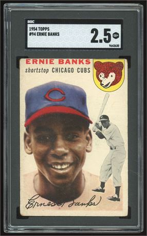 1954 Topps #94 Ernie Banks RC SGC 2.5 GOOD+