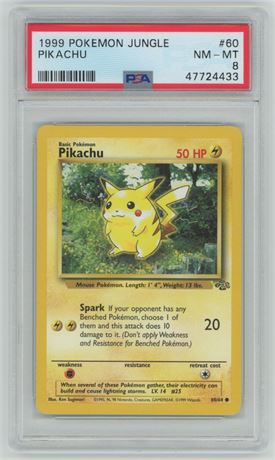 1999 Pokémon Jungle #60 Pikachu PSA 8 NMMT