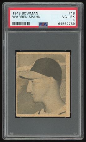 1948 Bowman #18 Warren Spahn RC PSA 4 VGEX