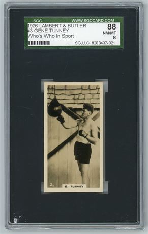 1926 Lambert & Butler #3 Gene Tunney Who's Who In Sport SGC 8 NMMT