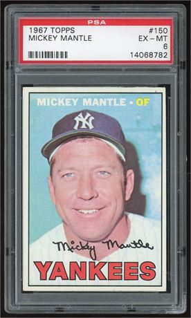 1967 Topps #150 Mickey Mantle PSA 6 EXMT