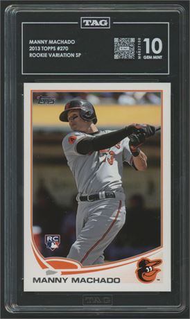 2013 Topps #270 Manny Machado RC Rookie Variation SP TAG 10 GEM MINT