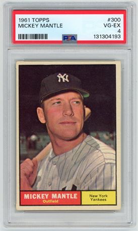 1961 Topps #300 Mickey Mantle PSA 4 VGEX