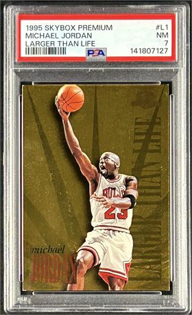 1995 Skybox Premium Michael Jordan Larger Than Life PSA 7 NM