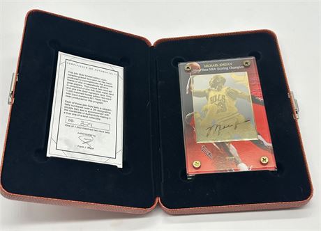 1997 Upper Deck Michael Jordan 24K Gold Metal Collectible w/ Case 829/1000