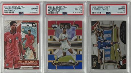 2022-2023 Soccer PSA Graded Lot (3) w/ Pulisic all PSA 10 GEM MINT