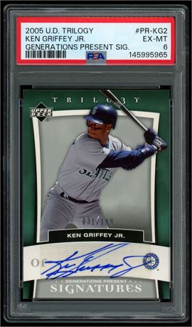 2005 UD Trilogy Ken Griffey Jr Generations Present Signatures 31/199 PSA 6 EXMT
