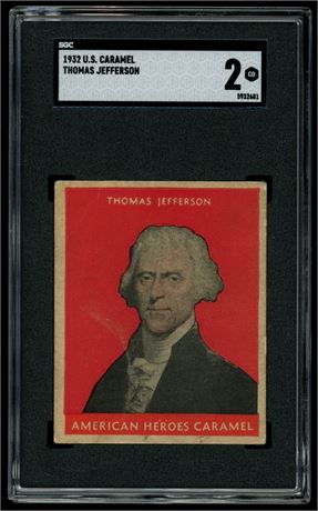 1932 US Caramel Thomas Jefferson SGC 2 GOOD