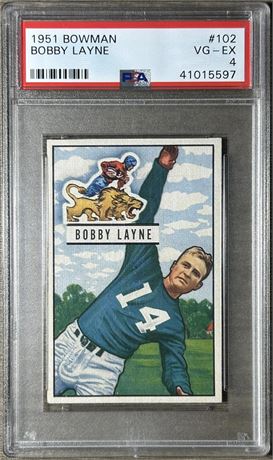 1951 Bowman #102 Bobby Layne PSA 4 VGEX Nice Eye Appeal