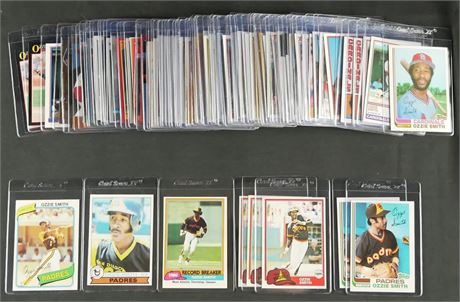 1979-1996 Baseball Ozzie Smith Raw Lot (83) Complete Topps Run