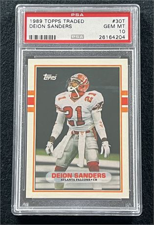 1989 Topps Traded #30T Deion Sanders PSA GEM MT 10