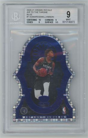 2020 Crown Royale Air to the Throne Blue #1 Edwards/Williamson 49/75 BGS 9 MINT
