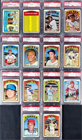 1972 Topps Baseball High Grade PSA Lot (14) w/ Nine Hi#'s