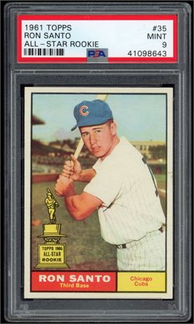 1961 Topps #35 Ron Santo All Star Rookie PSA 9