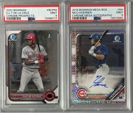2019-22 PSA Graded Star Lot (2) w/ Elly De La Cruz 1st Bowman & Hoerner Auto