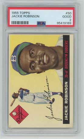 1955 Topps #50 Jackie Robinson PSA 2 GOOD