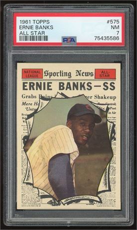 1961 Topps #575 Ernie Banks Hi# All Star PSA 7 NM