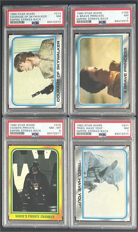 (4) 1980 Star Wars PSA 7-8 Lot w/ Vader and Skywalker
