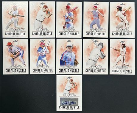 2020 Leaf Pete Rose Charlie Hustle Edition 10 Card Set plus Auto #2
