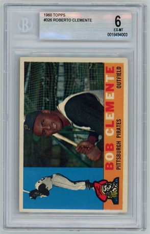 1960 Topps #326 Roberto Clemente BVG 6 EXMT