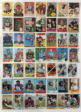 1958-1975 Football HOF Lot (50) EX AVG READ