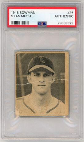 1948 Bowman #36 Stan Musial RC PSA Authentic