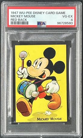 1947 Wu-Pee Disney Card Game Mickey Mouse Red Back PSA 4 VGEX