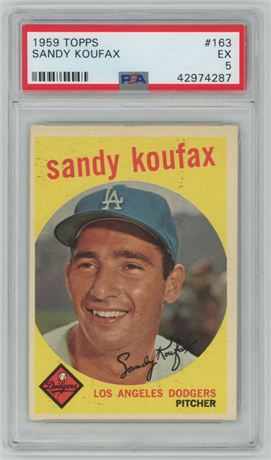 1959 Topps #163 Sandy Koufax PSA 5 EX