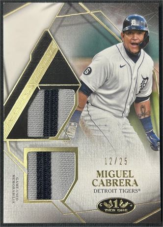2022 Topps Tier One Miguel Cabrera Dual Relic 12/25