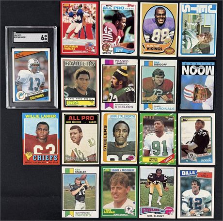 1970's-80's Topps Football Stars/HOF RC's Lot (20)