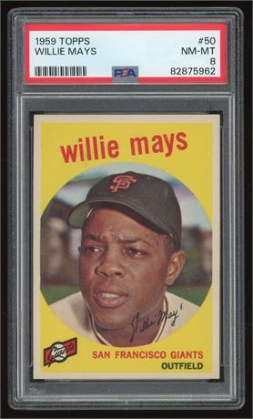 1959 Topps #50 Wille Mays PSA 8 NMMT Beauty