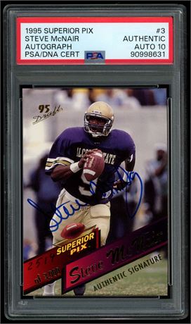 1995 Superior Pix #3 Steve McNair PSA Authentic Auto 10
