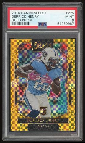 2016 Panini Select #275 Derrick Henry RC Gold Prizm 8/10  PSA 9 MINT