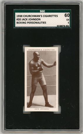 1938 Churchman's #20 Jack Johnson Boxing Personalities SGC 5 EX