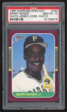 1987 Donruss Opening Day #163 Barry Bonds RC PSA 10 GEM MINT (READ)