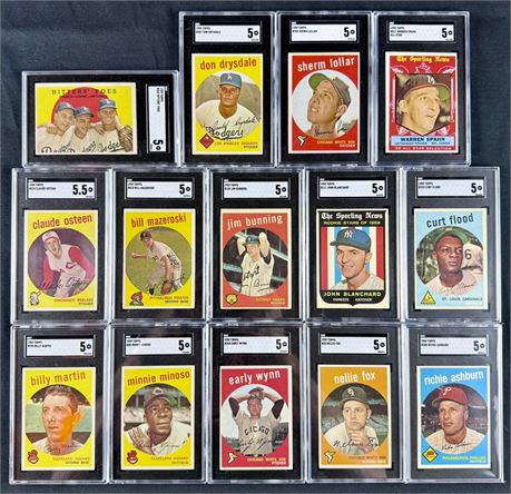 1959 Topps Baseball SGC Graded Lot (14) w/ Stars & 1 Hi#
