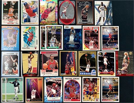 (27) Michael Jordan Lot w/ Die Cut, UD RC, Finest etc