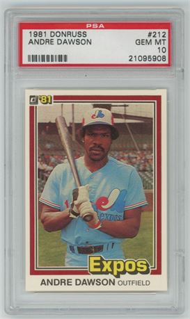1981 Donruss #212 Andre Dawson PSA 10 GEM MINT