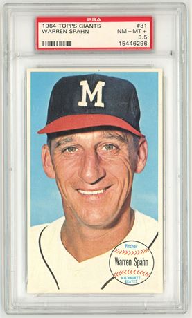 1964 Topps Giants #31 Warren Spahn PSA 8.5 NMMT+