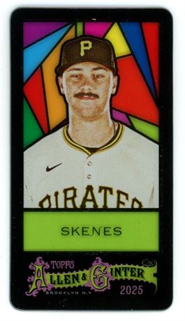 2025 Topps Allen & Ginter Paul Skenes #383 Mini Stained Glass Rip Card